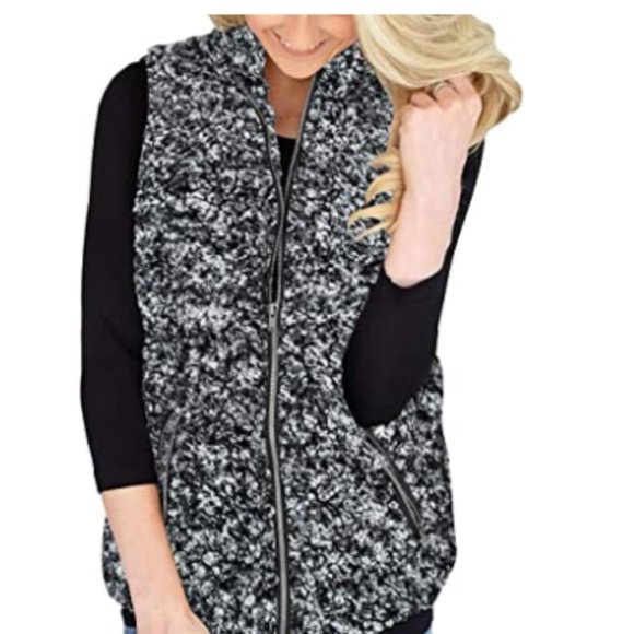 Womens Sherpa Fleece Vest Fuzzy Warm Sleeveless